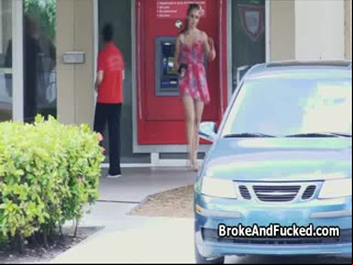 Huge titty amateur blows outdoors for cash